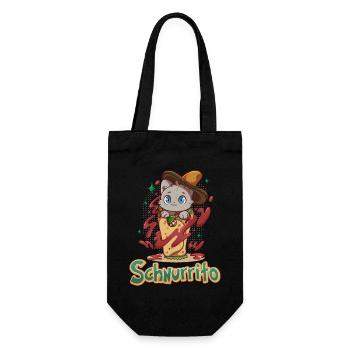 Schnurrito Cat Funny - Gift Bag for Bottles - black - Front