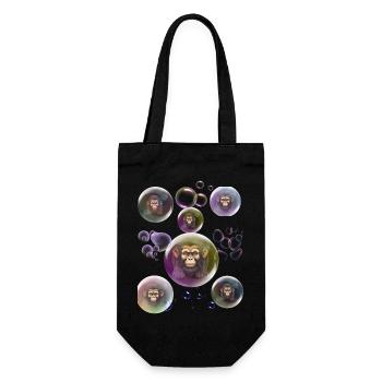 Soap Bubbles Monkey - Gift Bag for Bottles - black - Front