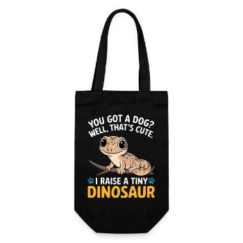 Lustige winzige Dinosaurier-Eidechse - Geschenkbeutel für Flaschen - Schwarz - Vorne