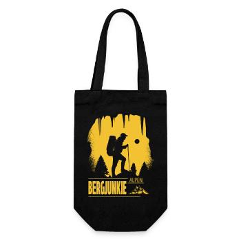 Bergjunkie - Geschenkbeutel für Flaschen - Schwarz - Vorne