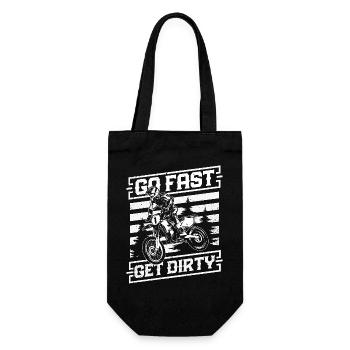 Ride Fast, Get Dirty - Motocross Saying - Gift Bag for Bottles - black - Front