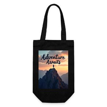 Adventure awaits - Gift Bag for Bottles - black - Front