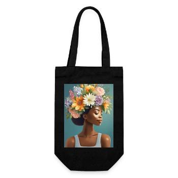 Flower Crown 3 - Gift Bag for Bottles - black - Front