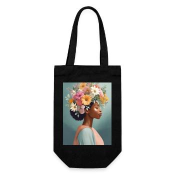 Flower Crown 1 - Gift Bag for Bottles - black - Front
