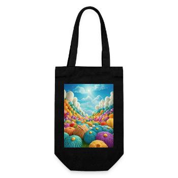 Knitting on Heavens Door - Geschenkbeutel für Flaschen - Schwarz - Vorne
