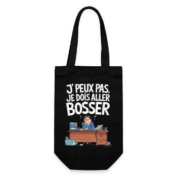 Je peux pas je dois aller bosser - Sac à bouteille - noir - Devant