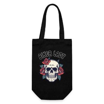 BIKER LADY WITH ROSE - Geschenkbeutel für Flaschen - Schwarz - Vorne