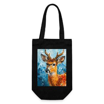 Deer image - Gift Bag for Bottles - black - Front