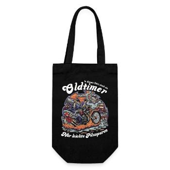 Kiffer Oldtimer Biker Motorbike Motorradfahrer - Geschenkbeutel für Flaschen - Schwarz - Vorne