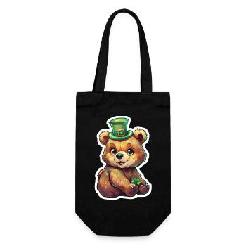 St. Patrick‘s Day Bär Geschenk - Geschenkbeutel für Flaschen - Schwarz - Vorne