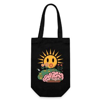 Freude und Dankbarkeit kultivieren - Mindful Brain - Geschenkbeutel für Flaschen - Schwarz - Vorne