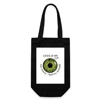 Grüne Augen :) - Geschenkbeutel für Flaschen - Schwarz - Vorne