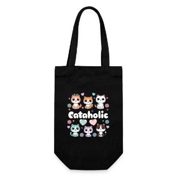 Cat Kitten Pet Gift - Gift Bag for Bottles - black - Front