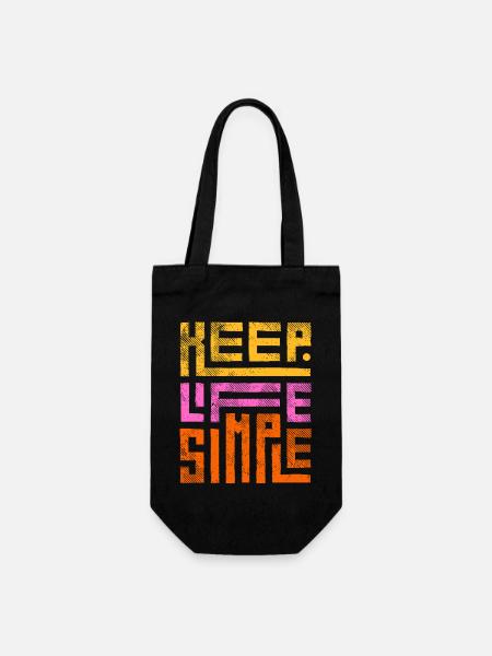 Keep Life Simple - Gift Bag for Bottles - black