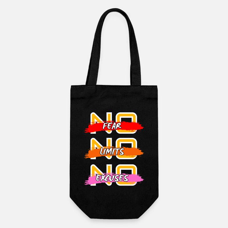 Pas de peur, pas de limites, pas d’excuses - Sac à bouteille - noir