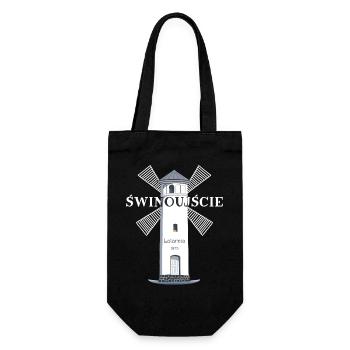 Świnoujście, Usedom Drawing Lighthouse, Poland - Gift Bag for Bottles - black - Front