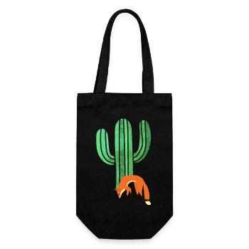 Fuchs - Geschenkbeutel für Flaschen - Schwarz - Vorne