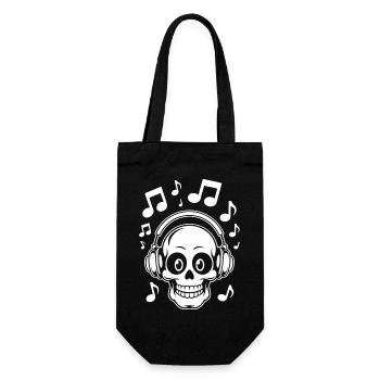 Music Skull Illustration for Trendy Apparel - Gift Bag for Bottles - black - Front