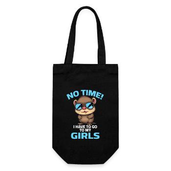Loutre Pas de temps pas de temps Je dois aller voir mes filles - Sac à bouteille - noir - Devant