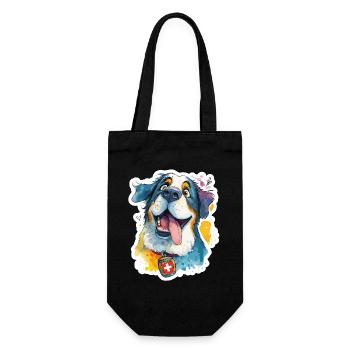 Majestic Swiss St. Bernard - Gift Bag for Bottles - black - Front
