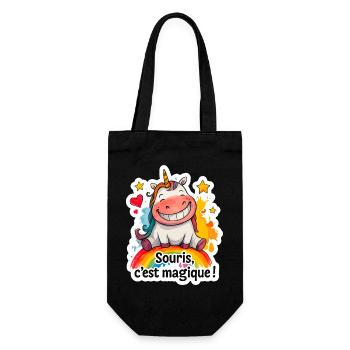 Magic Unicorn – Mouse, it's magic! - Gift Bag for Bottles - black - Front