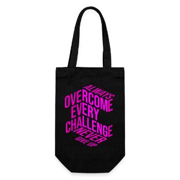 Never give up - Gift Bag for Bottles - black - Front
