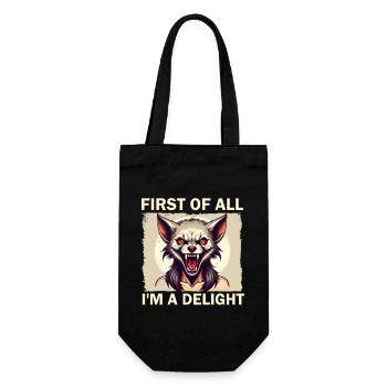First of all Im a delight - Gift Bag for Bottles - black - Front