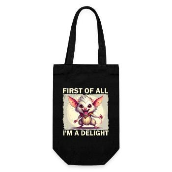 First of all Im a delight - Gift Bag for Bottles - black - Front