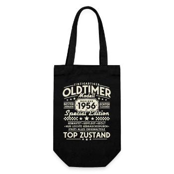 Oldtimer 1956 Jahrgang Vintage Retro Geburtstag - Geschenkbeutel für Flaschen - Schwarz - Vorne