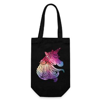 Einhorn Glitzer - Geschenkbeutel für Flaschen - Schwarz - Vorne