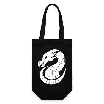 Dragon silhouette white - Gift Bag for Bottles - black - Front