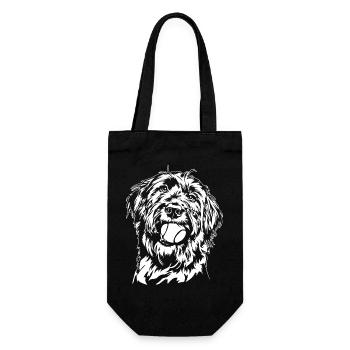 Briard Ball Balljunkie Dogs Wilsigns - Gift Bag for Bottles - black - Front