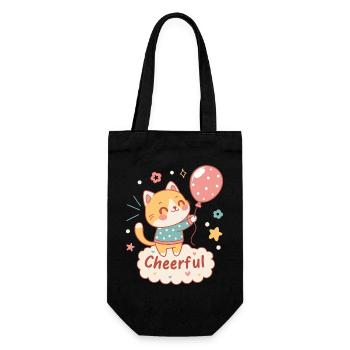 Festive Balloon Cat - Gift Bag for Bottles - black - Front