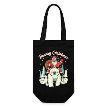 Bearry Christmas Bear Santa Xmas - Gift Bag for Bottles - black - Front