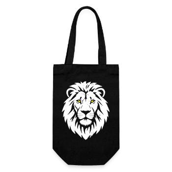 Lion Head Yellow Eyes Predator Vector - Gift Bag for Bottles - black - Front