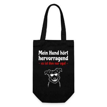 Le chien entend très bien - chien avec des lunettes de soleil - Sac à bouteille - noir - Devant