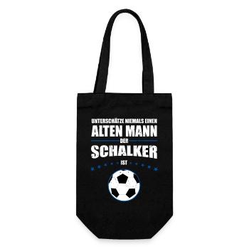 Alter Mann - Schalker Geschenk | Retro Vintage - Geschenkbeutel für Flaschen - Schwarz - Vorne