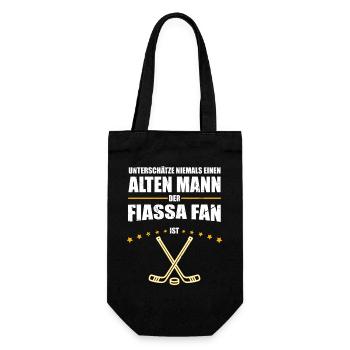 Alter Mann - Fiassa Eishockey Fan | Retro Vintage - Geschenkbeutel für Flaschen - Schwarz - Vorne