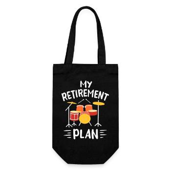 My Retirement Plan Funny Drummer Drum Set Design - Geschenkbeutel für Flaschen - Schwarz - Vorne