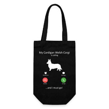 Meine Strickjacke Welsh Corgi nennt Funny Dog Mama - Geschenkbeutel für Flaschen - Schwarz - Vorne