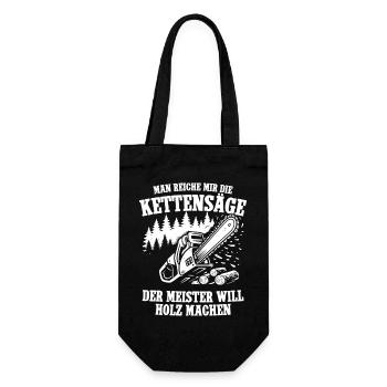 Man reiche mir die Kettensägen - Geschenkbeutel für Flaschen - Schwarz - Vorne