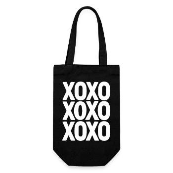XOXO Love Text Design minimaliste répétitif - Sac à bouteille - noir - Devant