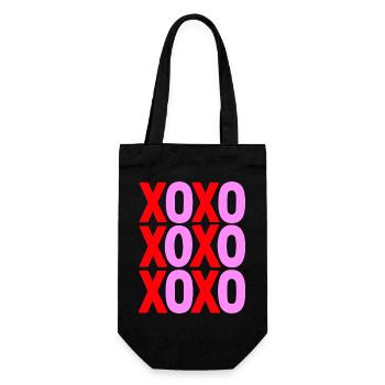 XOXO Love Typographie Design minimaliste - Sac à bouteille - noir - Devant