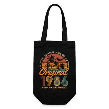 1986 Vintage Born 40th Birthday Gift - Gift Bag for Bottles - black - Front