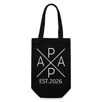 Dad 2026 Logo Expectant Dad 2026 Dad est 2026 - Gift Bag for Bottles - black - Front