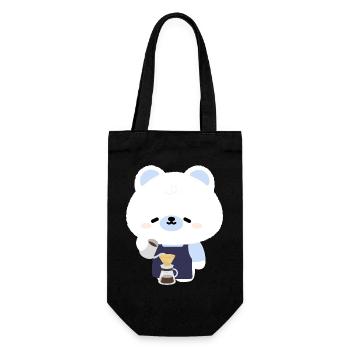 Cozy Polar Bear Barista - Geschenkbeutel für Flaschen - Schwarz - Vorne
