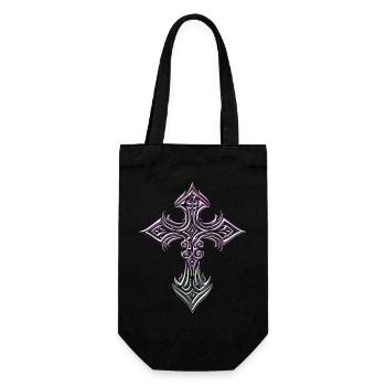 Iridescent Filigree Cross - Gift Bag for Bottles - black - Front