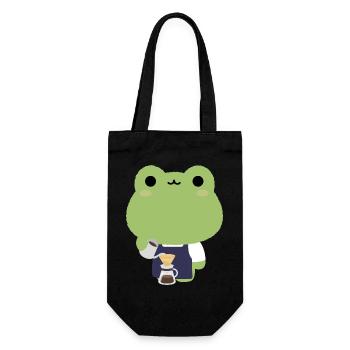 Kawaii Frog Barista - Gift Bag for Bottles - black - Front