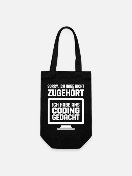 Coding Gedanke: Sorry, Ich Habe Gedacht - Geschenkbeutel für Flaschen - Schwarz