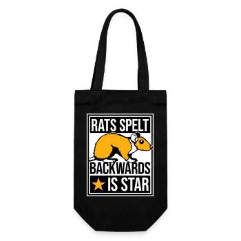 Rats Spelt Backwards Is Star Lustiger Ratte Spruch - Gift Bag for Bottles - black - Front